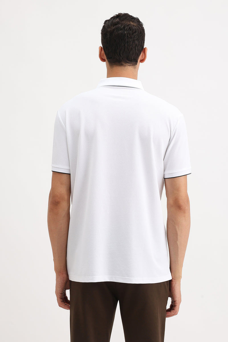 PLAIN ZIPPER POLO T-SHIRT