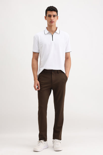 PLAIN ZIPPER POLO T-SHIRT