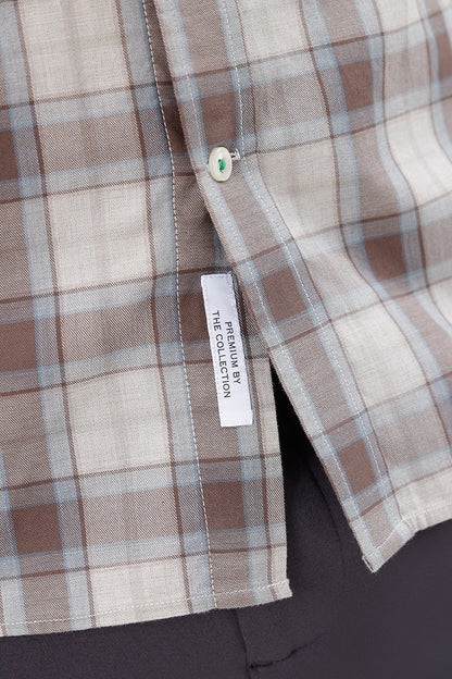 BROWN COTTON CHECK SHIRT