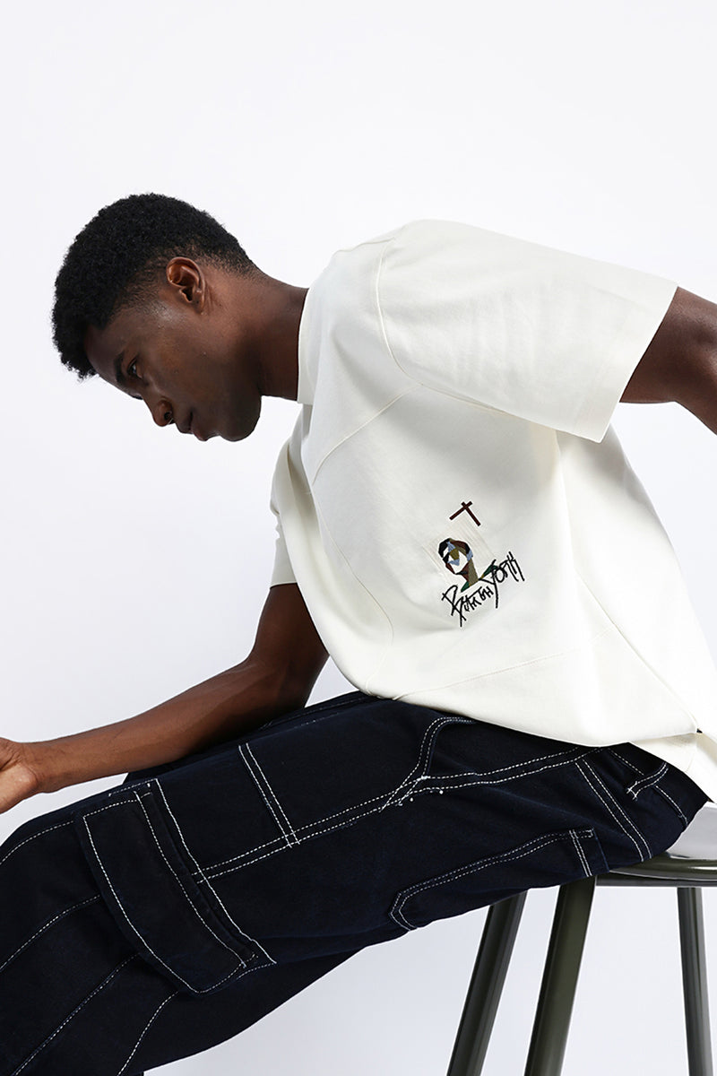 PATCH EMBROIDERED OVERSIZED TEE