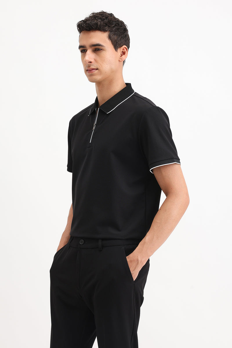 ZIPPER POLO T-SHIRT
