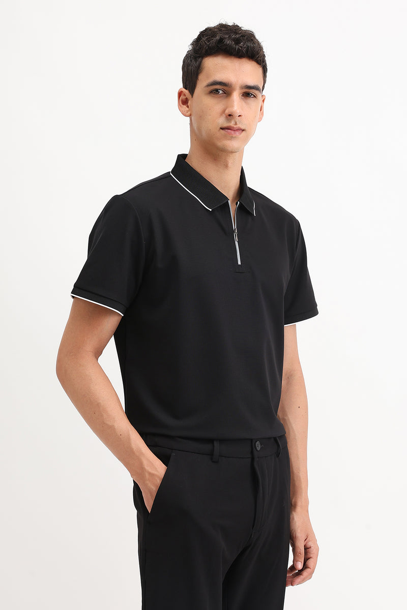 ZIPPER POLO T-SHIRT