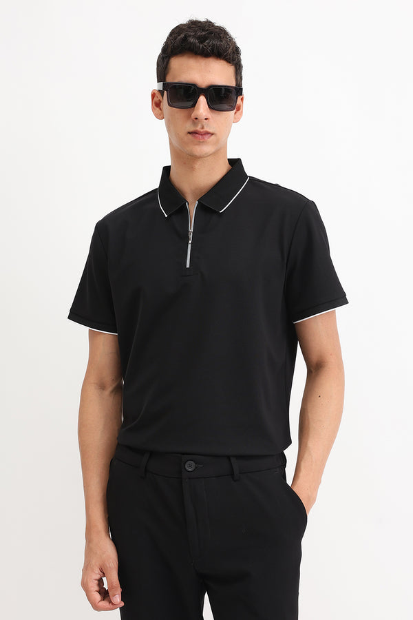 ZIPPER POLO T-SHIRT