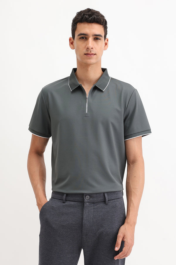 ZIPPER POLO T-SHIRT