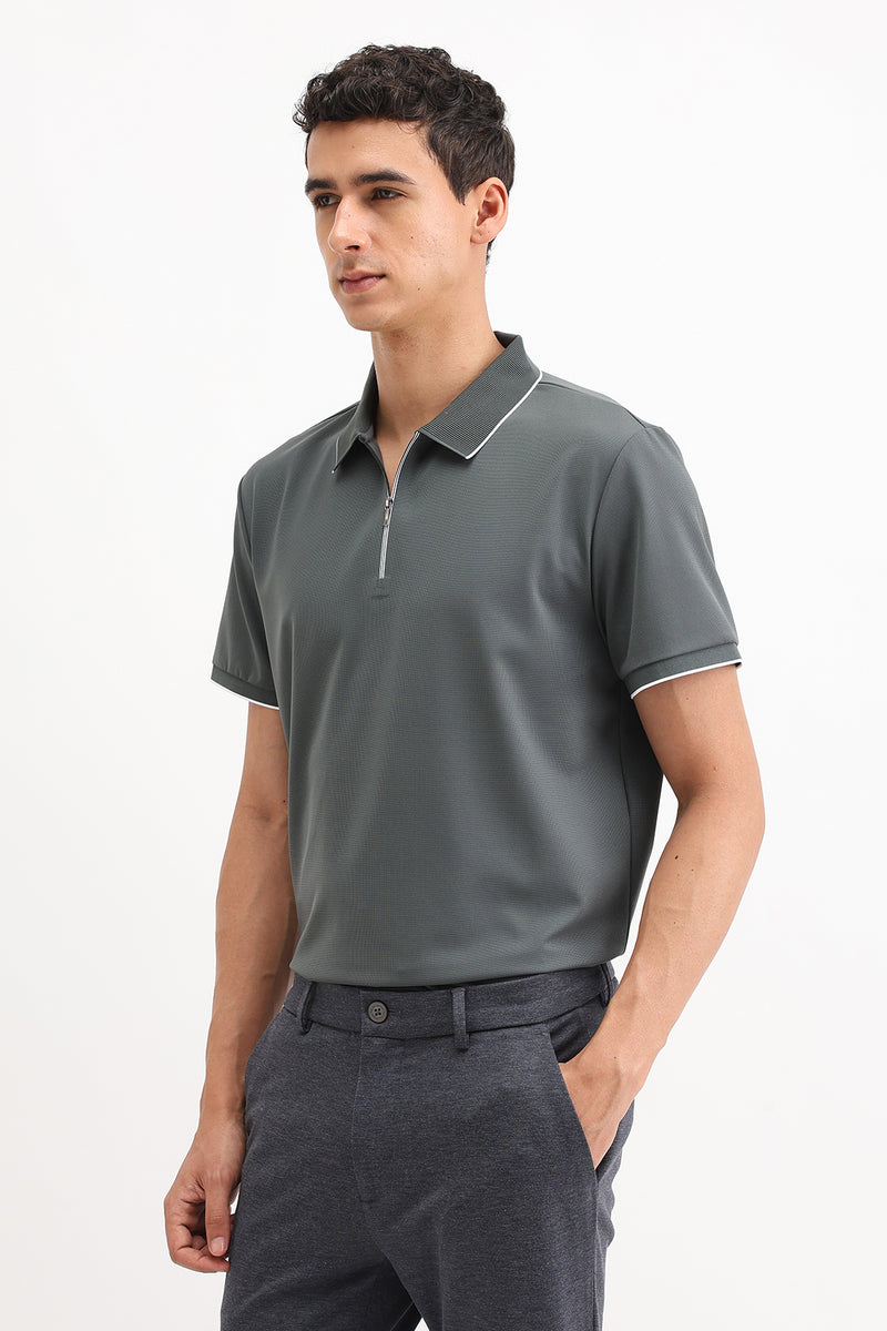 ZIPPER POLO T-SHIRT