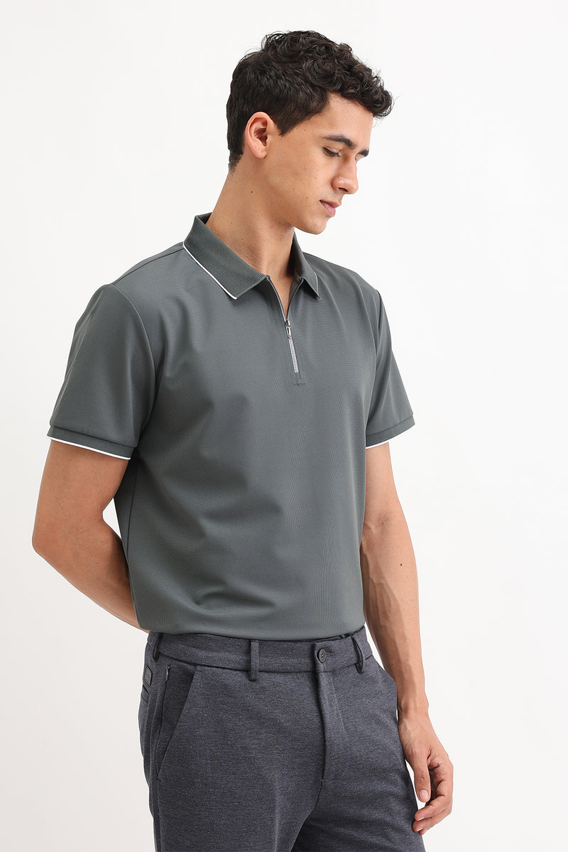 ZIPPER POLO T-SHIRT
