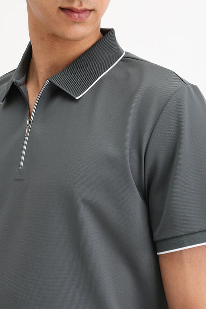 ZIPPER POLO T-SHIRT