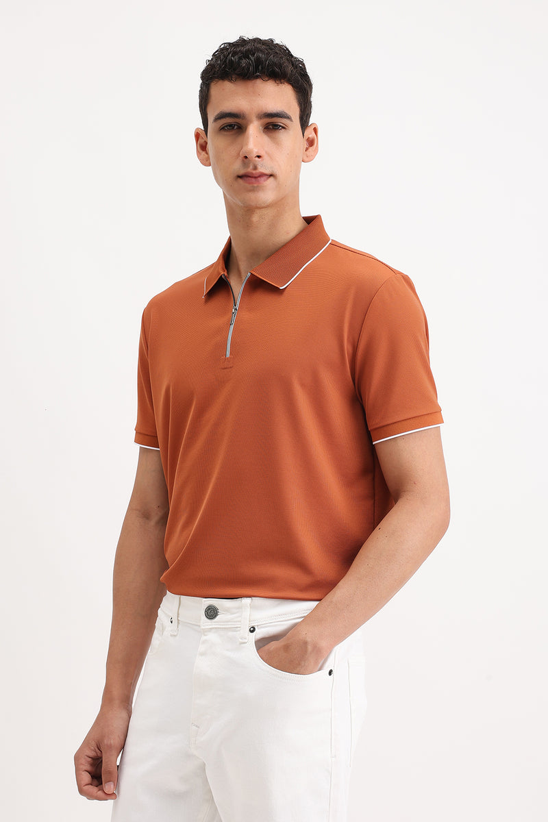 ZIPPER POLO T-SHIRT
