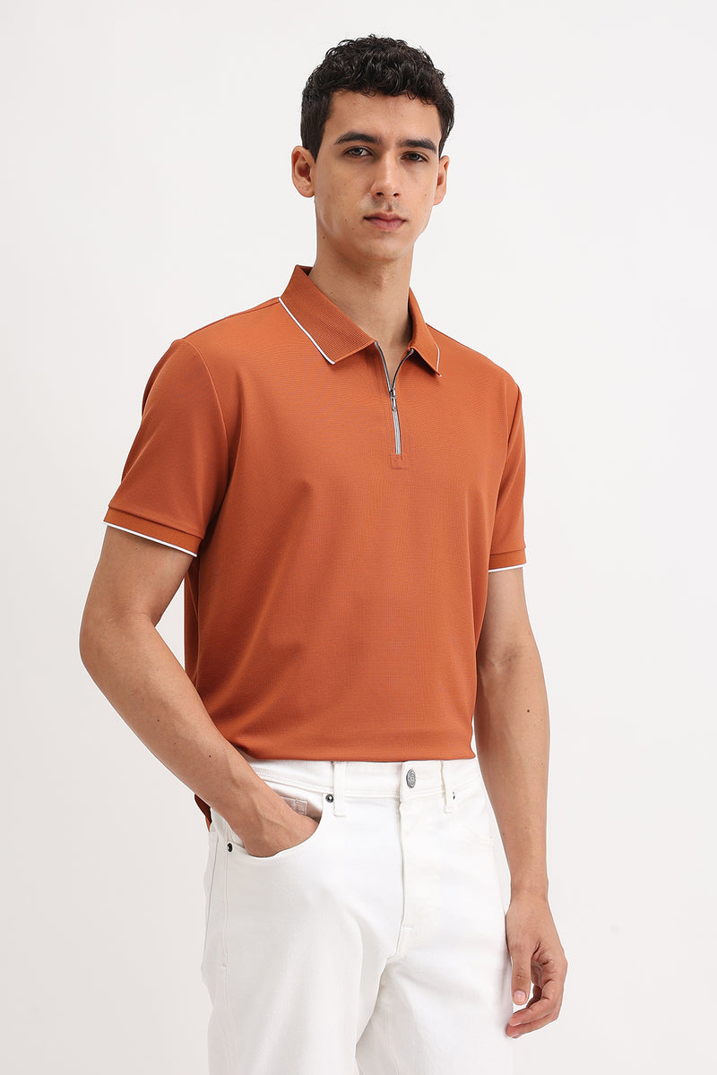 ZIPPER POLO T-SHIRT