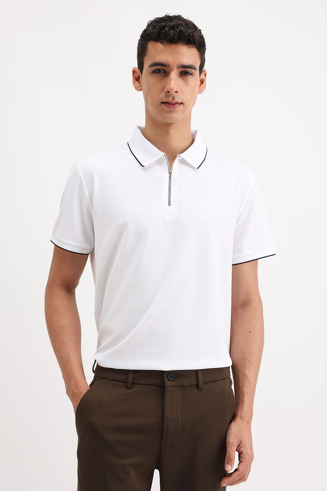 ZIPPER POLO T-SHIRT