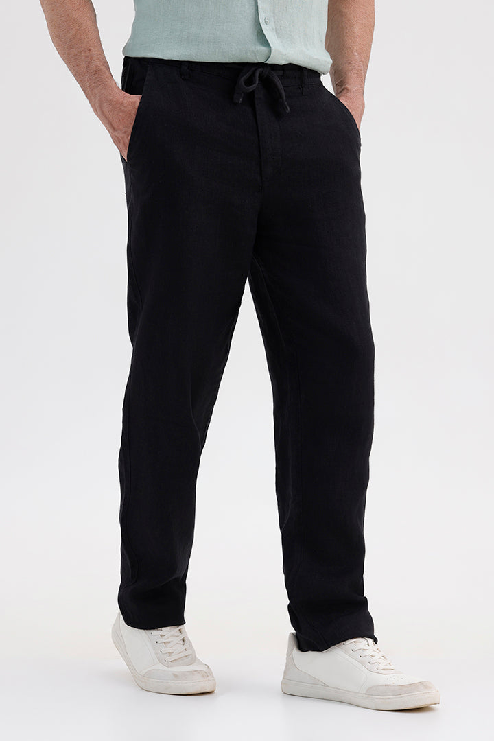 BLACK LINEN TROUSER