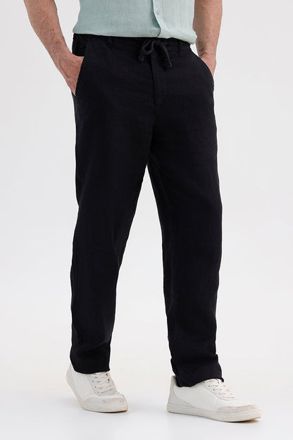 BLACK LINEN TROUSER