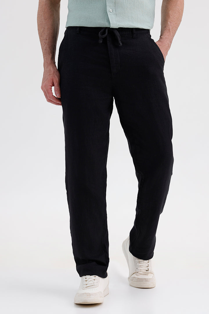 BLACK LINEN TROUSER
