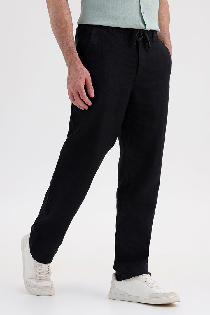 BLACK LINEN TROUSER