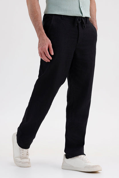 BLACK LINEN TROUSER
