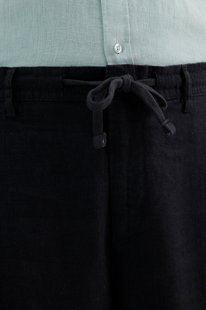 BLACK LINEN TROUSER