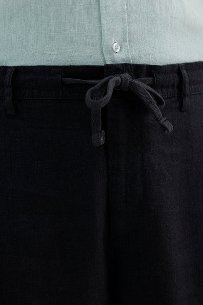 BLACK LINEN TROUSER