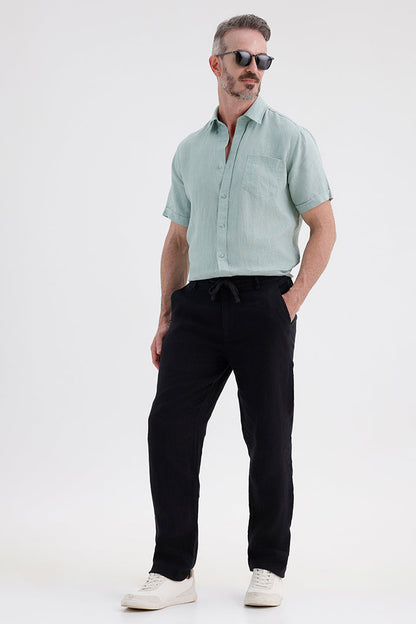 BLACK LINEN TROUSER
