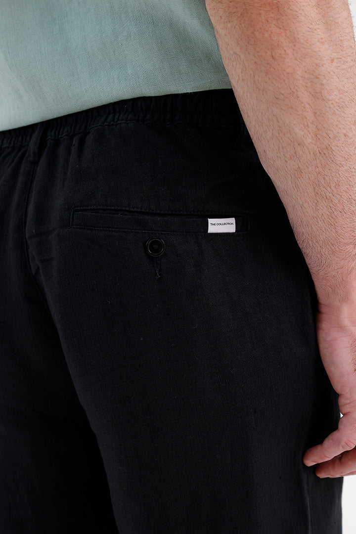 BLACK LINEN TROUSER