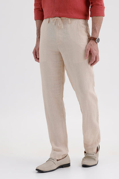 LIGHT BEIGE LINEN TROUSER