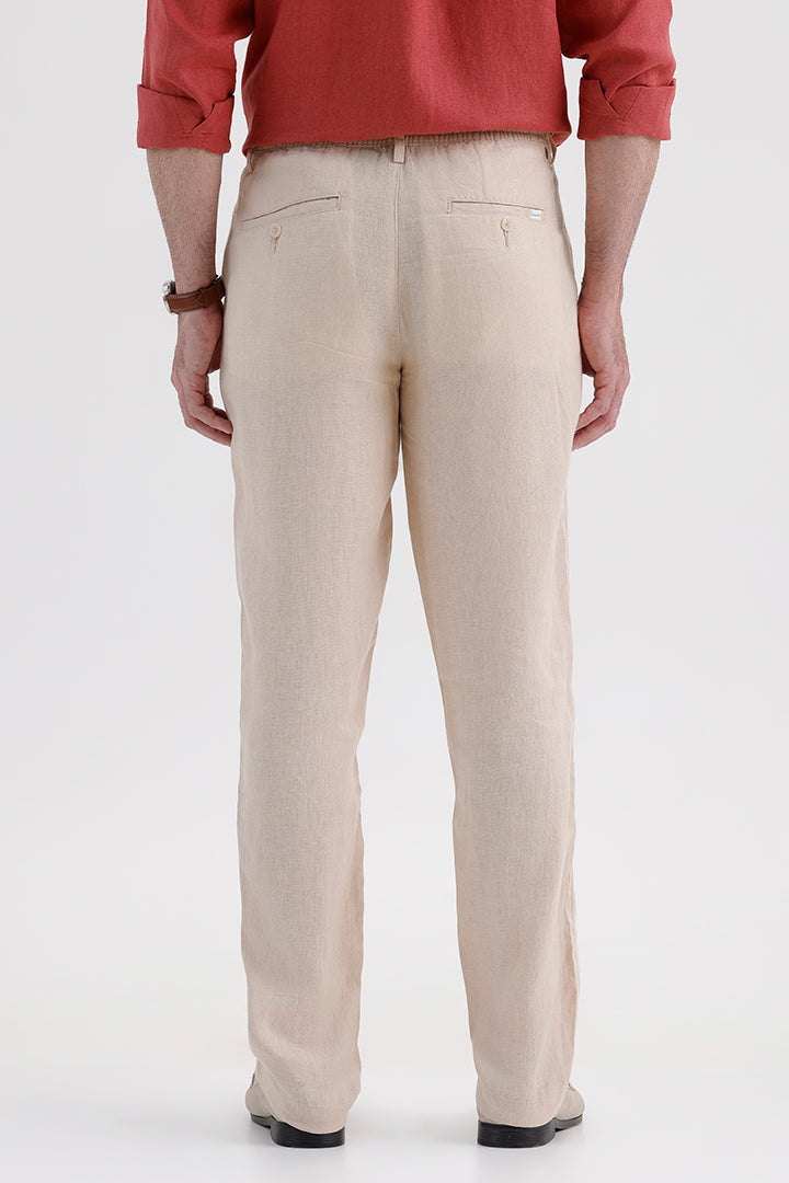 LIGHT BEIGE LINEN TROUSER