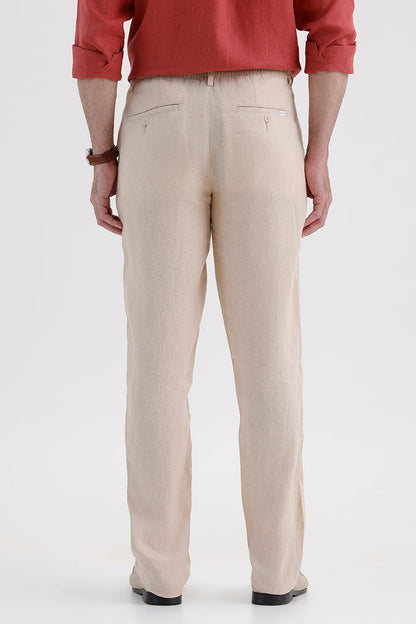 LIGHT BEIGE LINEN TROUSER