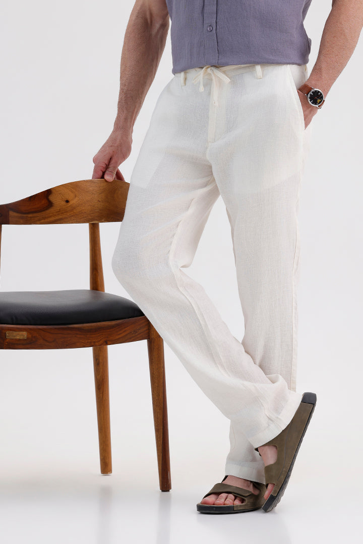 OFF WHITE LINEN TROUSER