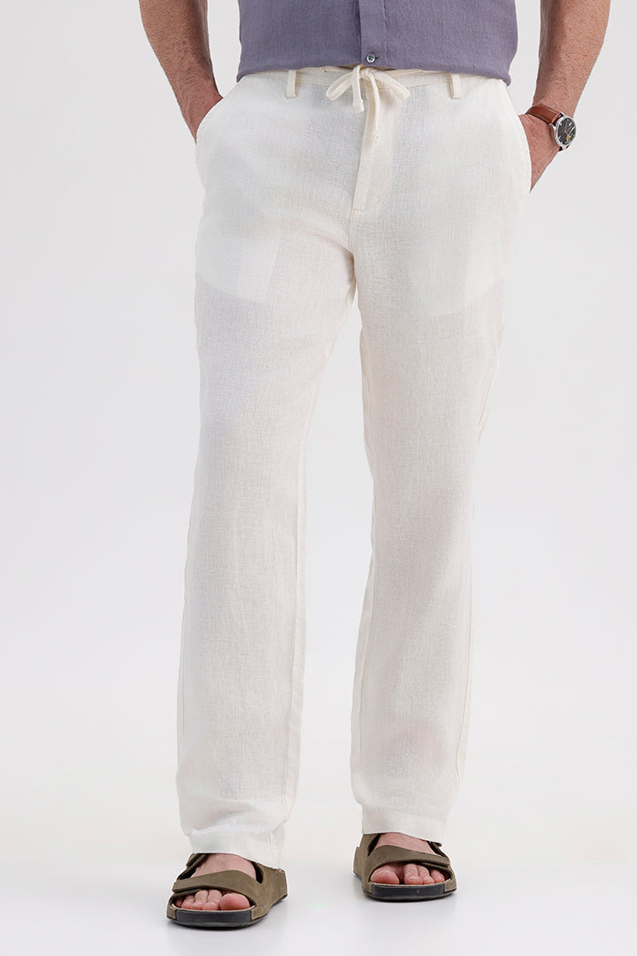 OFF WHITE LINEN TROUSER