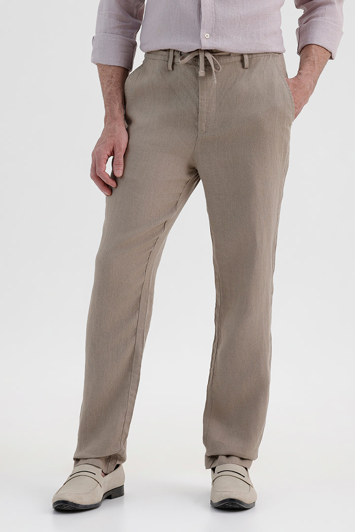 OLIVE GREEN LINEN TROUSER