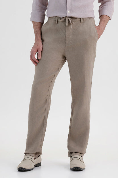 OLIVE GREEN LINEN TROUSER