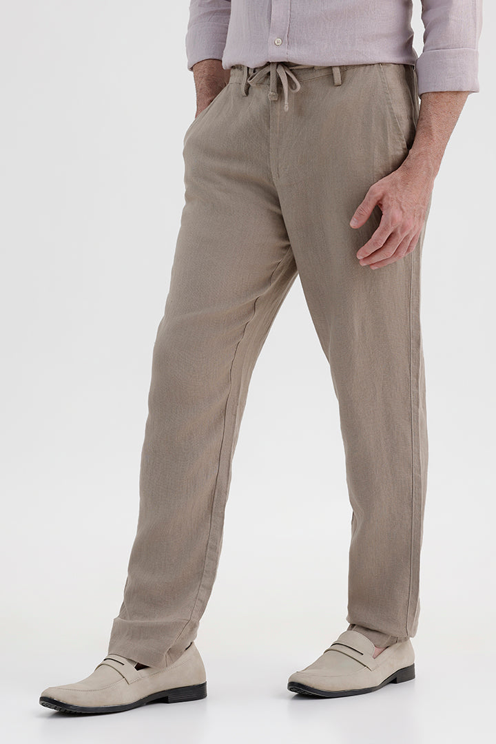 OLIVE GREEN LINEN TROUSER