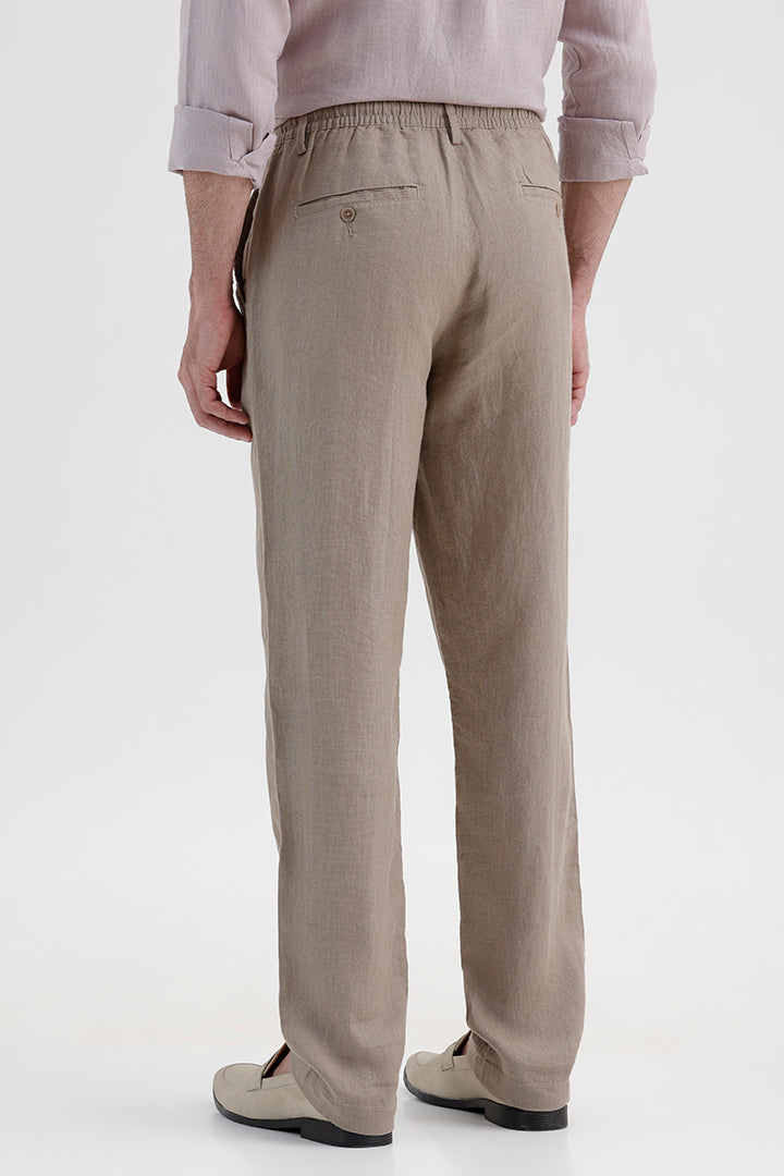 OLIVE GREEN LINEN TROUSER
