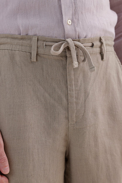 OLIVE GREEN LINEN TROUSER