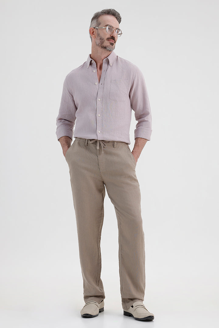 OLIVE GREEN LINEN TROUSER