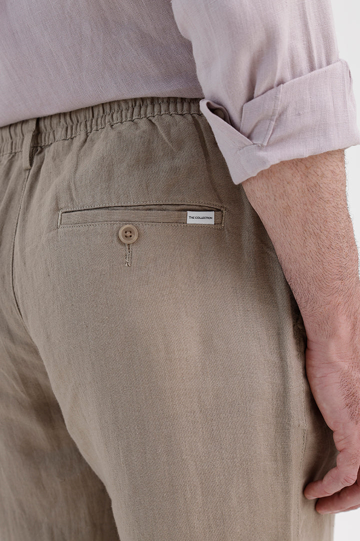 OLIVE GREEN LINEN TROUSER