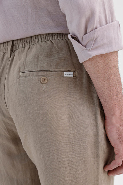 OLIVE GREEN LINEN TROUSER
