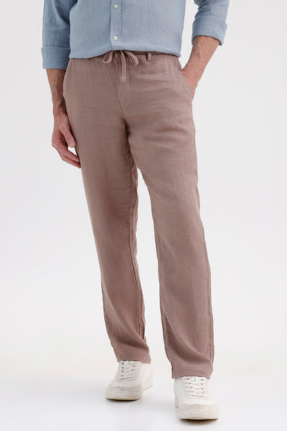 TAUPE LINEN TROUSER