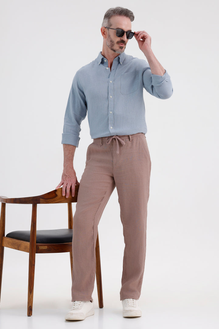 TAUPE LINEN TROUSER