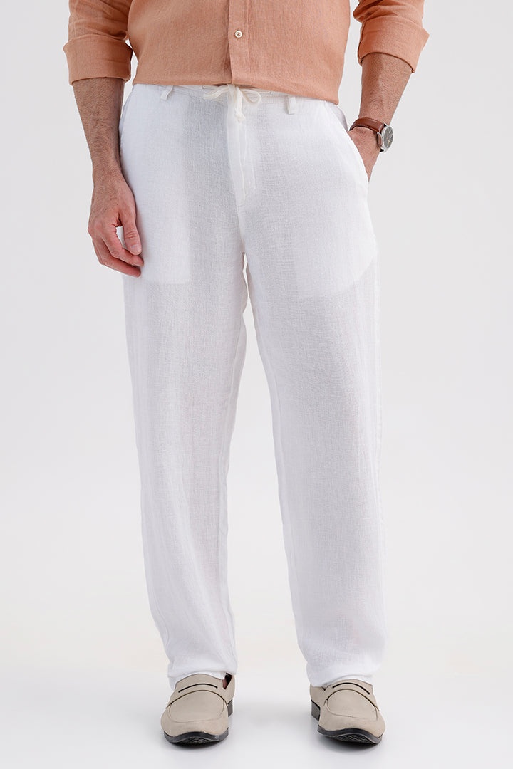 WHITE LINEN TROUSER