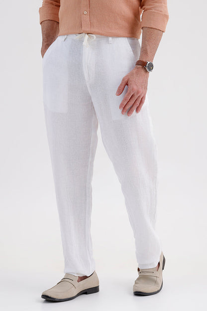 WHITE LINEN TROUSER