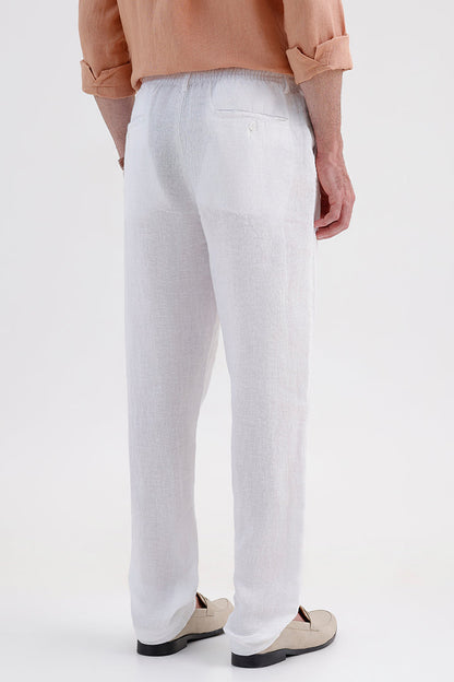 WHITE LINEN TROUSER