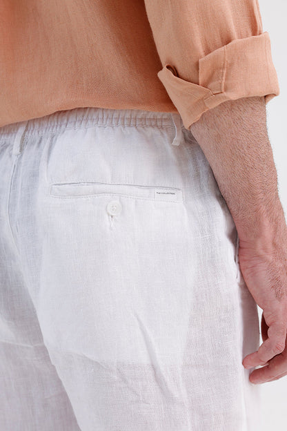 WHITE LINEN TROUSER
