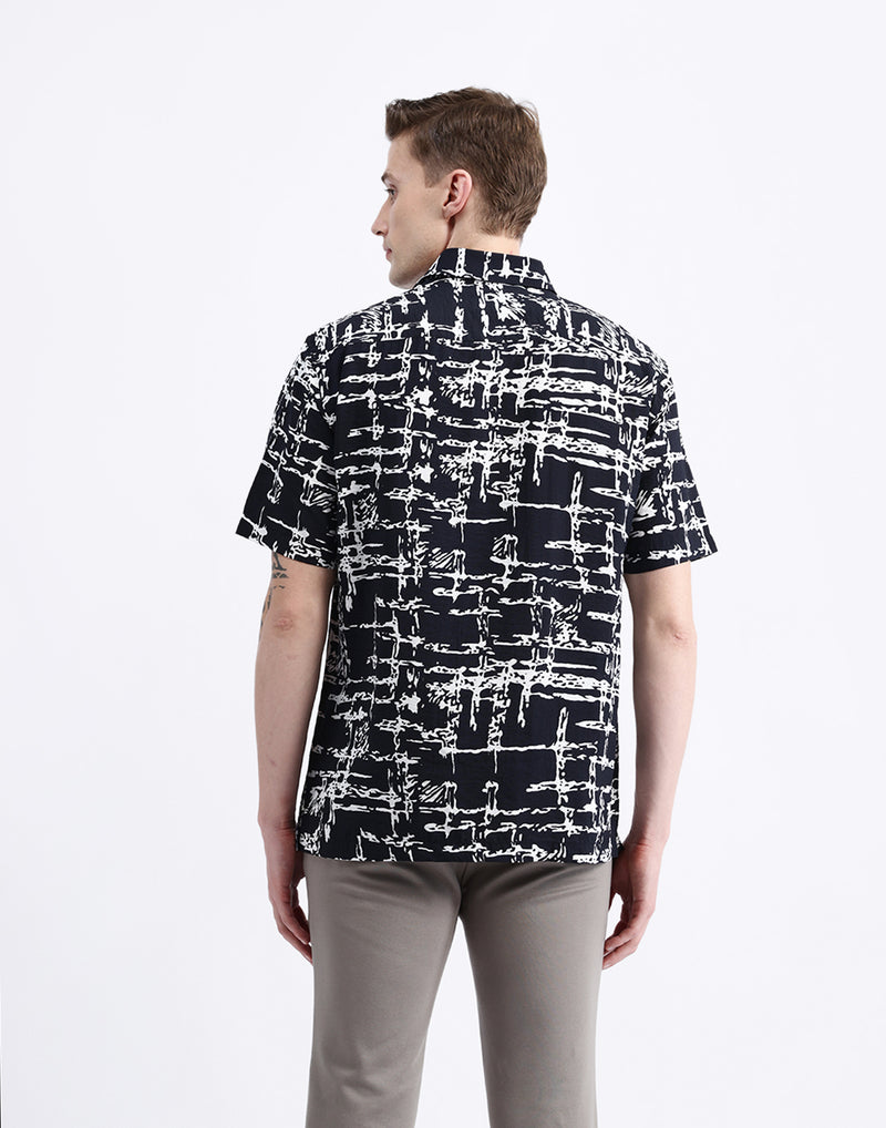 ABSTRACT PRINT HALF SLEEVE SHIRT
