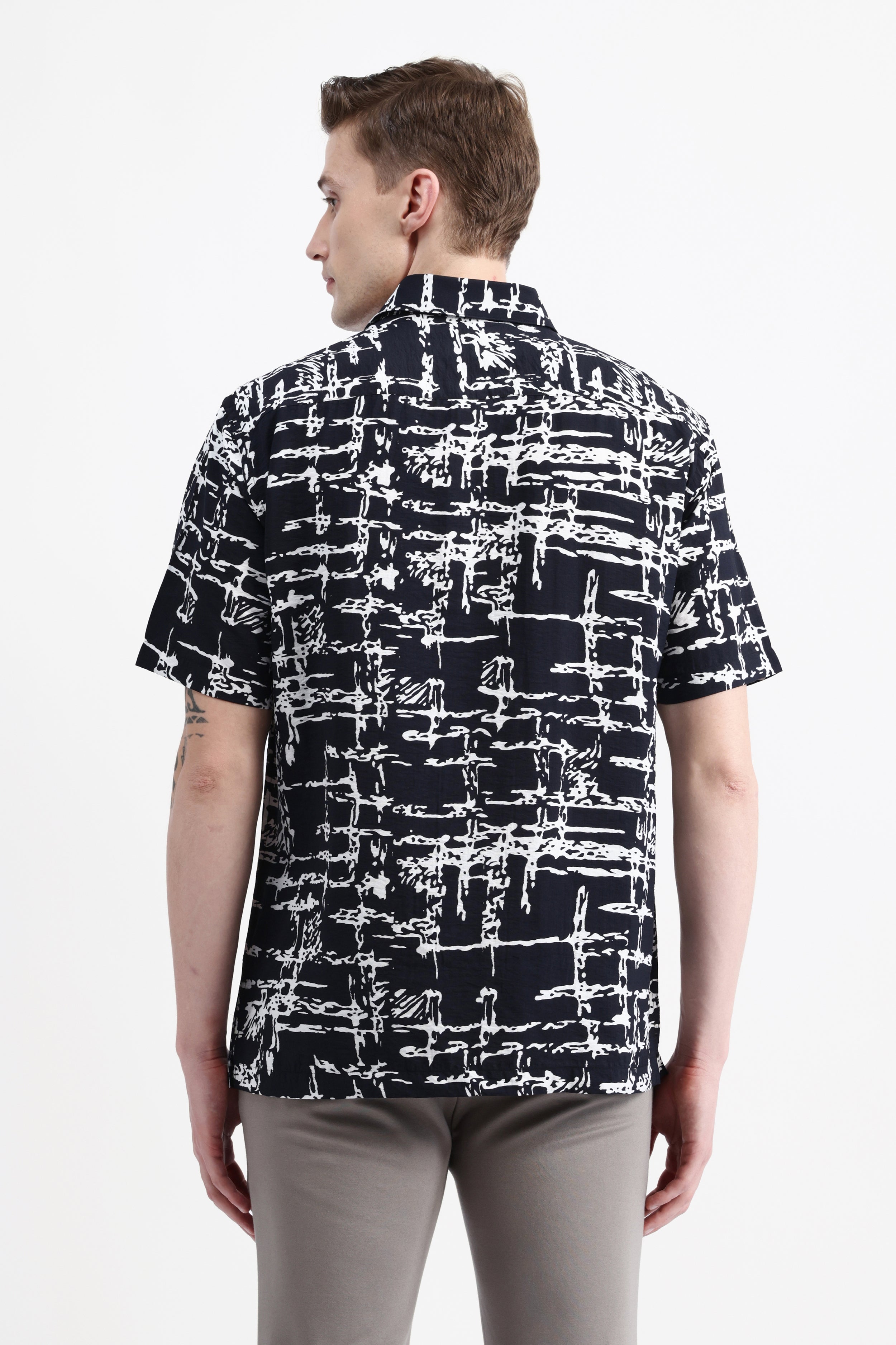 ABSTRACT PRINT HALF SLEEVE SHIRT