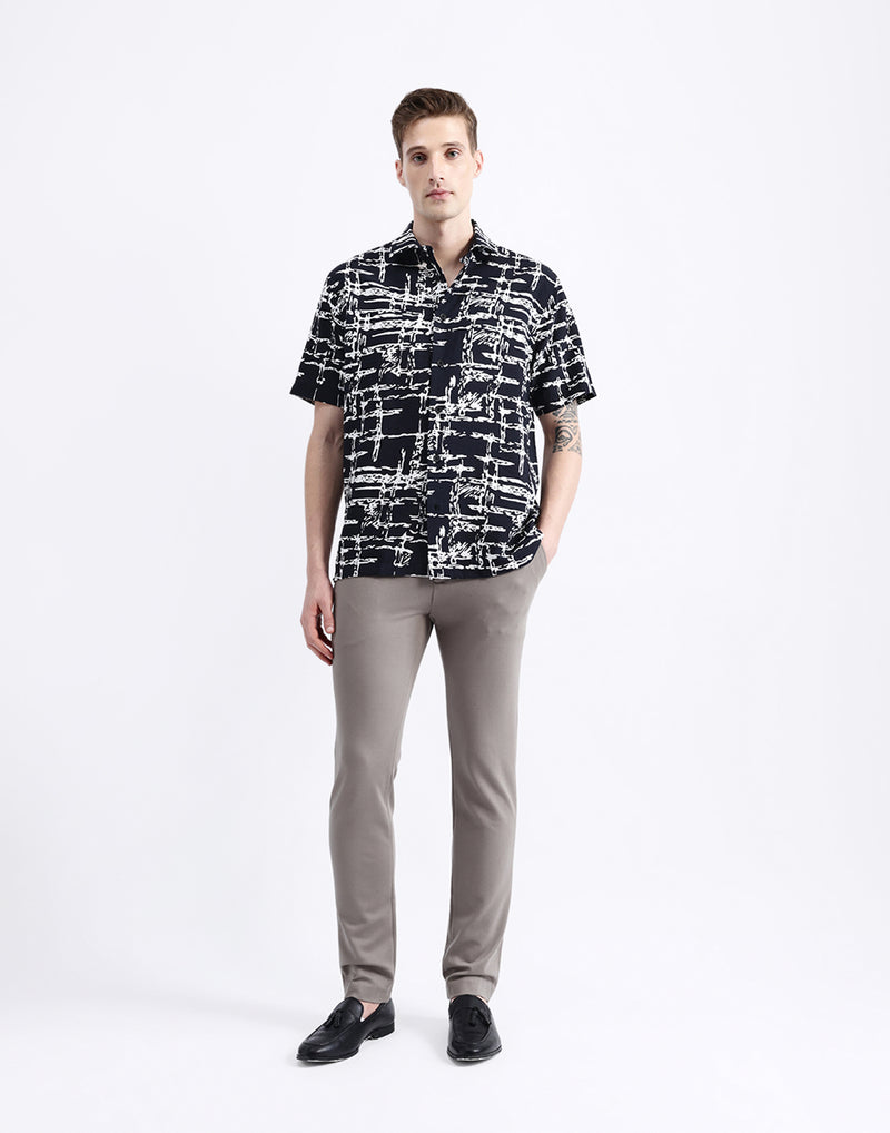 ABSTRACT PRINT HALF SLEEVE SHIRT