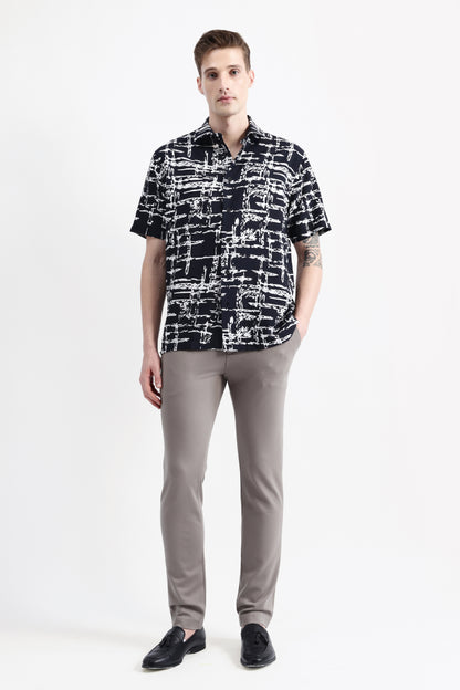 ABSTRACT PRINT HALF SLEEVE SHIRT