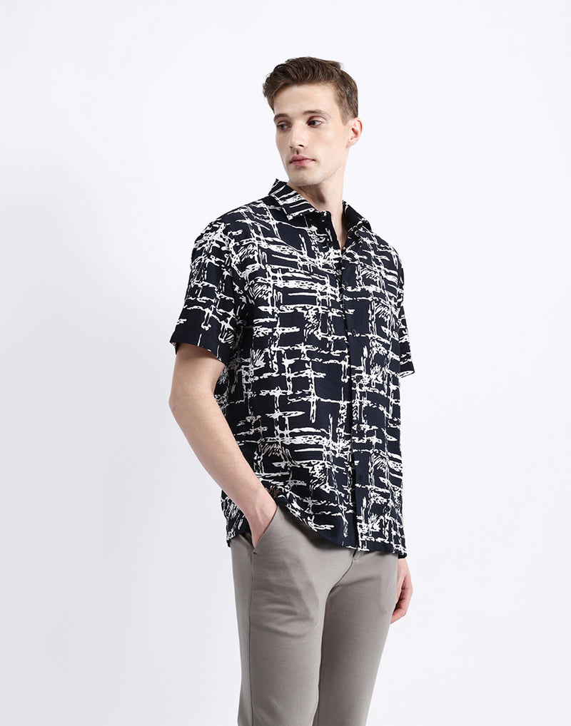 ABSTRACT PRINT HALF SLEEVE SHIRT
