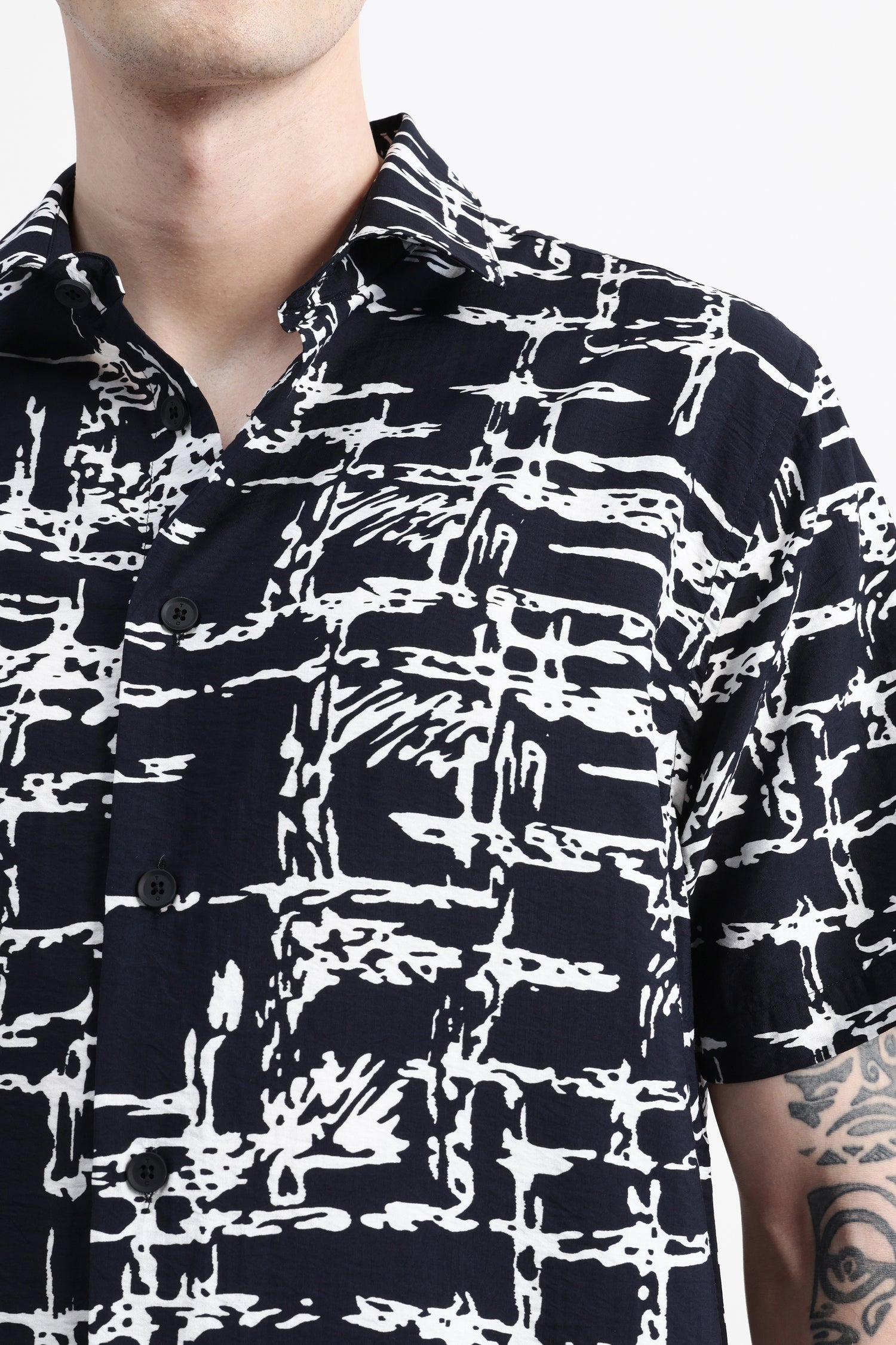 ABSTRACT PRINT HALF SLEEVE SHIRT