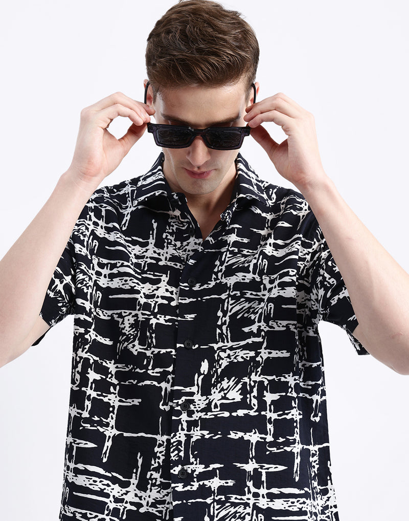 ABSTRACT PRINT HALF SLEEVE SHIRT