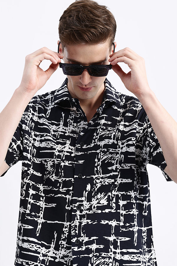ABSTRACT PRINT HALF SLEEVE SHIRT